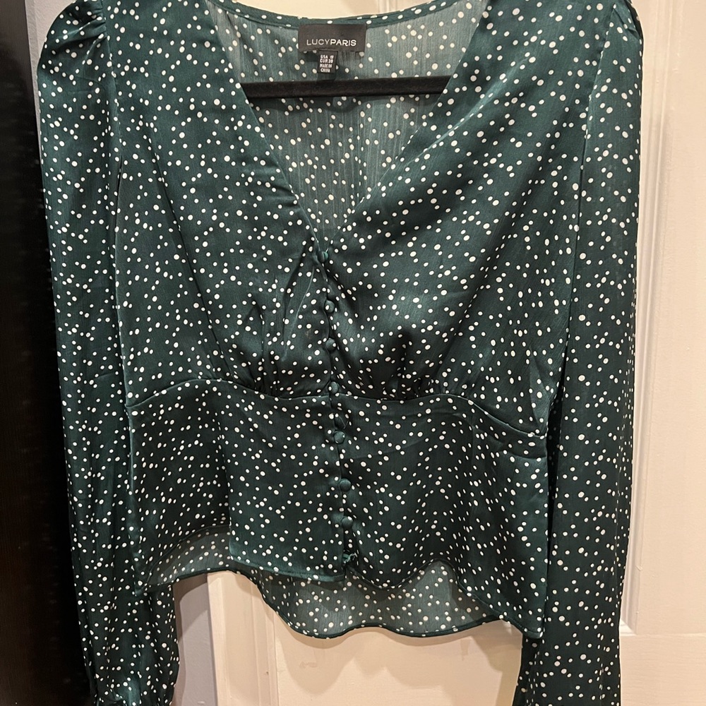 Green printed blouse